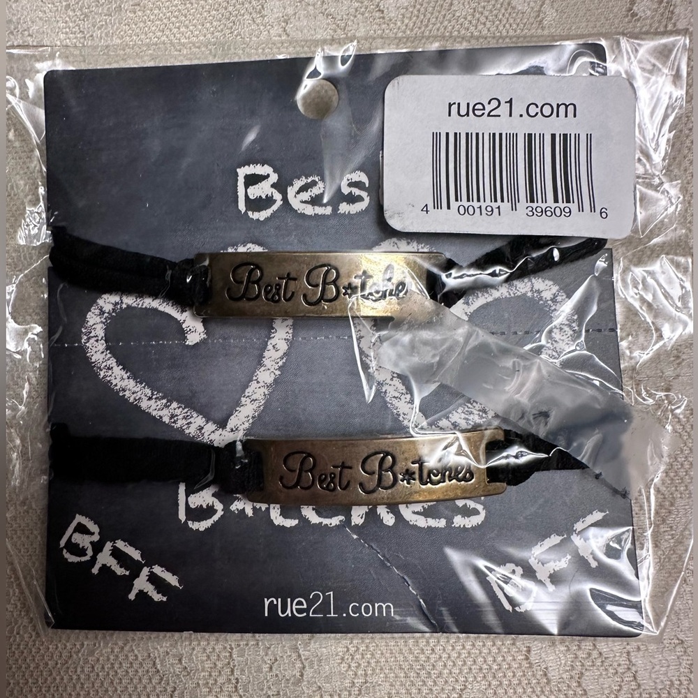 Rue21 Best Friends Bracelet Set - Black and Silver